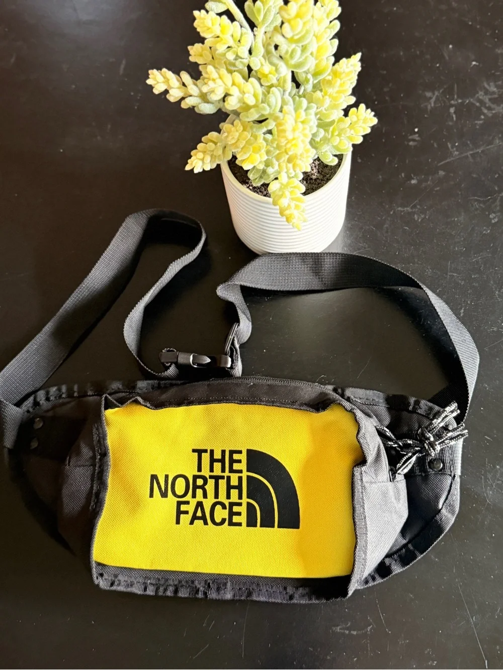 The North Face Yellow and Black Belt Bag